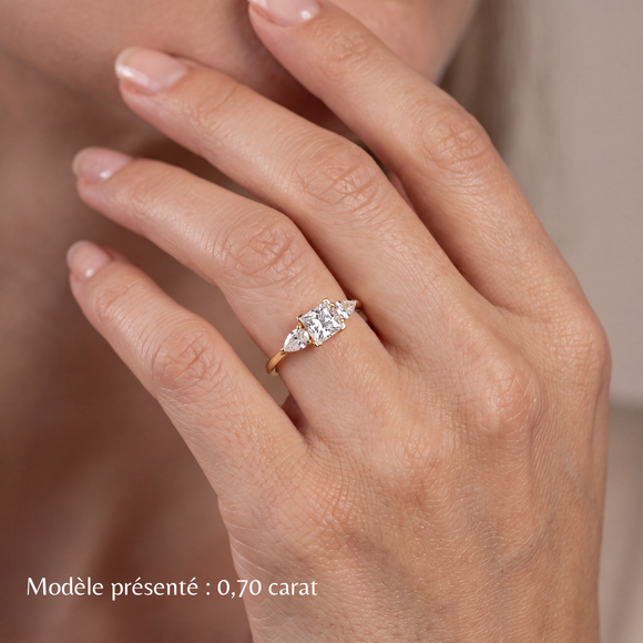 Bague trilogie diamant Coucher de Soleil - 17