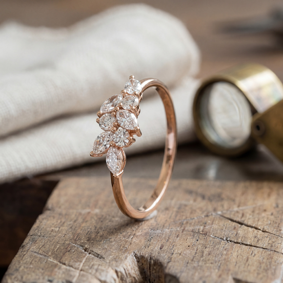 Bague saphir et diamant Florale - 3