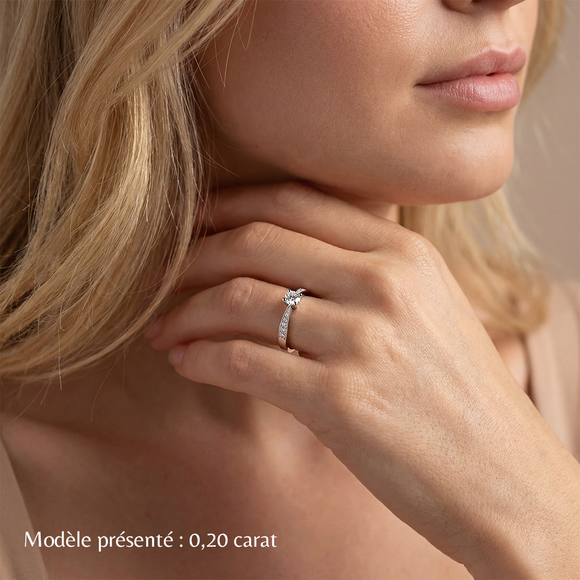 Solitaire accompagné diamant Destinée - 1