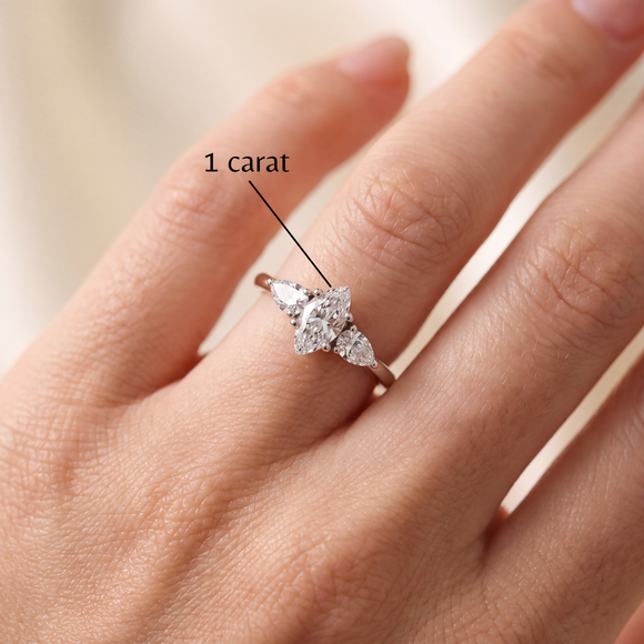Bague trilogie diamant Coucher de Soleil - 19