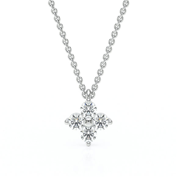 Collier diamant Floral - 1