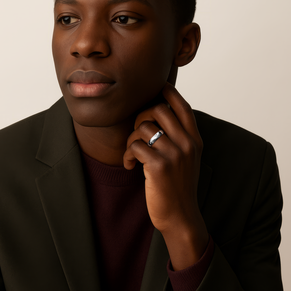 Alliance diamant demi jonc Pour le Meilleur - 4,5mm