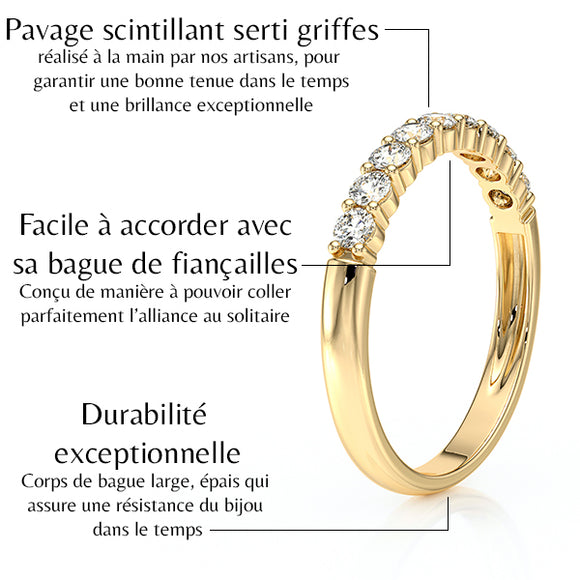 Alliance diamant noir Tes yeux dans les miens - 2