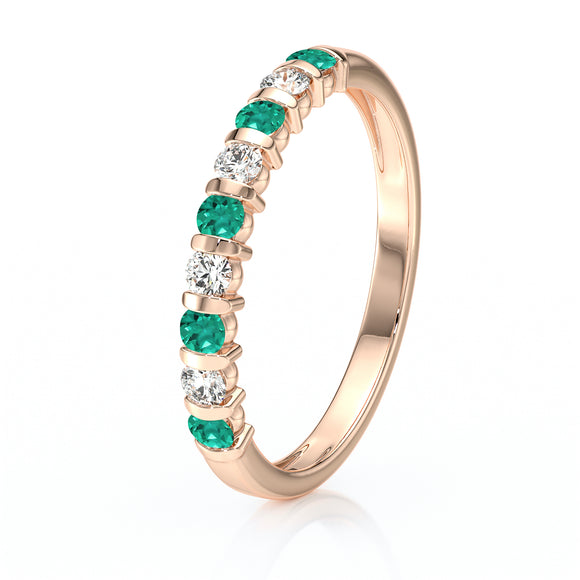 Alliance émeraude et diamant Destin et Passion - 3