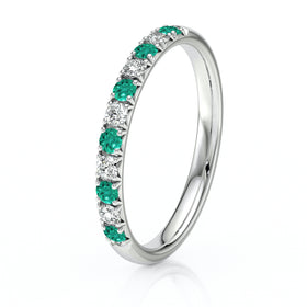 Alliance émeraude et diamant Jours après Jours - 4