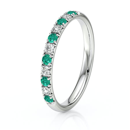 Alliance émeraude et diamant Jours après Jours - 4