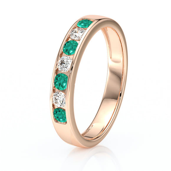 Alliance émeraude et diamant Ma Bien Aimée - 4