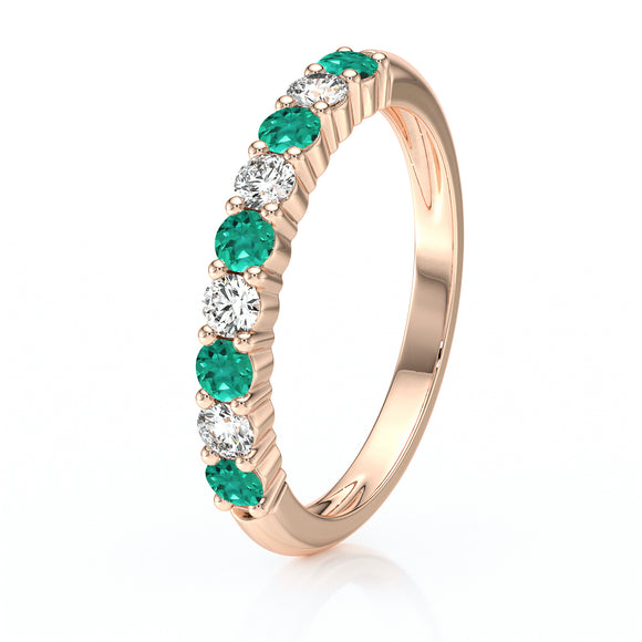 Alliance émeraude et diamant Tes yeux dans les miens - 3