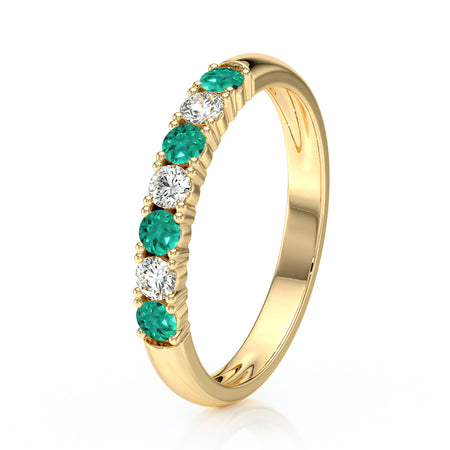 Alliance émeraude et diamant Tout près de Toi - 4