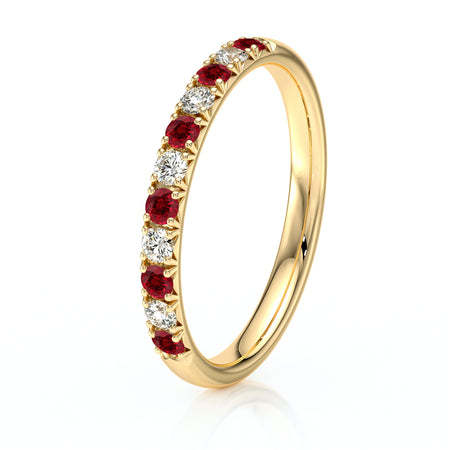 Alliance rubis et diamant Jours après Jours - 4