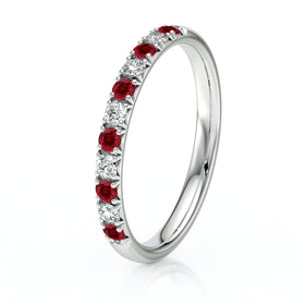 Alliance rubis et diamant Jours après Jours - 4