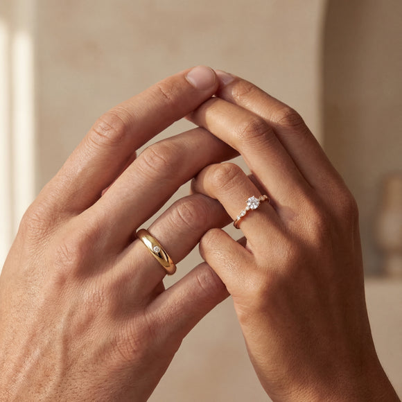 Solitaire accompagné saphir et diamant Pluie d’étoiles - 9