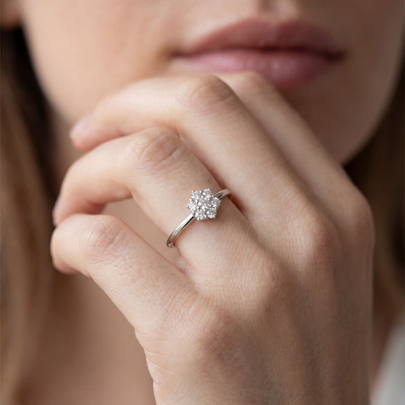 Bague entourage saphir rose diamant Pour la Vie - 9