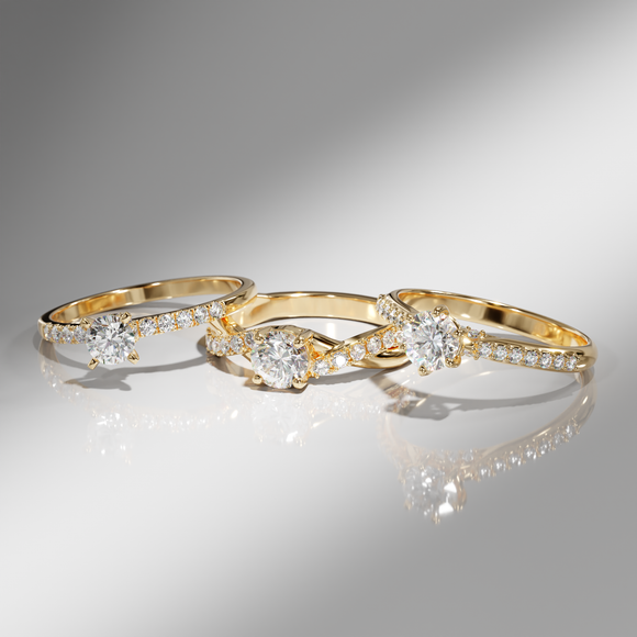Solitaire accompagné saphir rose diamant Pluie d’étoiles - 18
