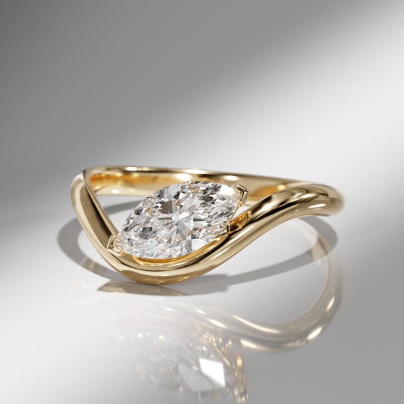 Bague solitaire diamant Clair de Lune - 2