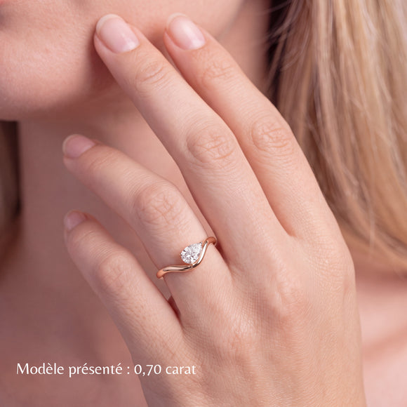 Bague solitaire diamant Clair de Lune - 6