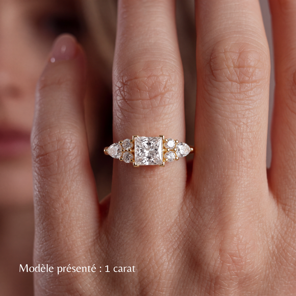 Solitaire accompagné diamant Divine Idylle - 26