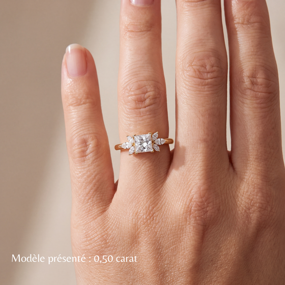 Solitaire accompagné diamant Divine Idylle - 15
