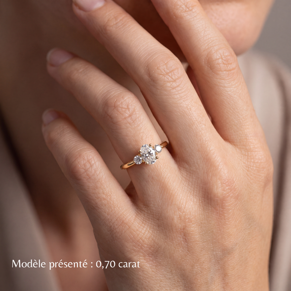 Bague trilogie diamant Coucher de Soleil - 9