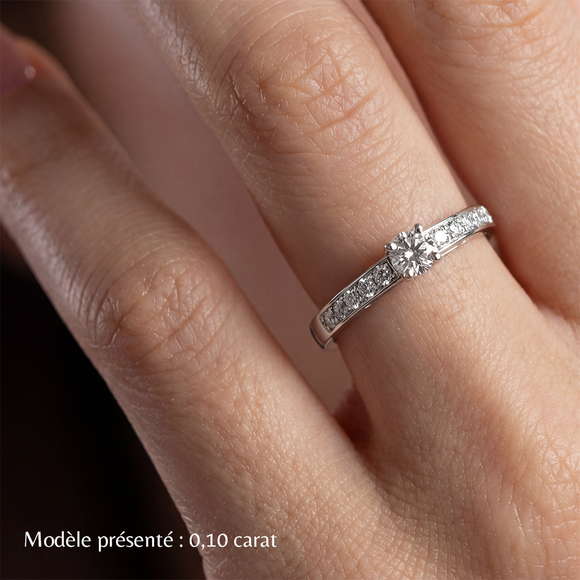 Solitaire accompagné diamant Pluie d’étoiles - 3