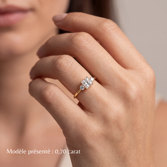 Bague trilogie diamant Coucher de Soleil - 8