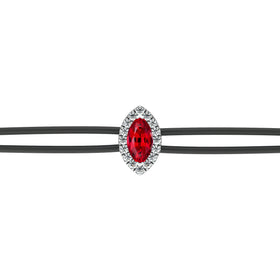 Bracelet cordon rubis entourage diamant Coup de Foudre - 5
