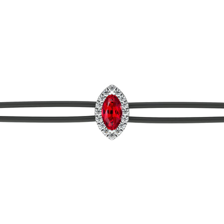 Bracelet cordon rubis entourage diamant Coup de Foudre - 5
