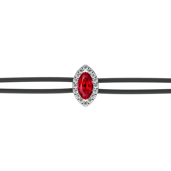 Bracelet cordon rubis entourage diamant Coup de Foudre - 5