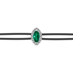 Bracelet cordon émeraude entourage diamant Coup de Foudre - 5