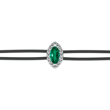 Bracelet cordon émeraude entourage diamant Coup de Foudre - 5