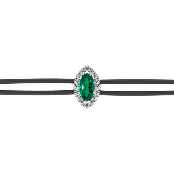 Bracelet cordon émeraude entourage diamant Coup de Foudre - 5