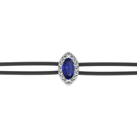 Bracelet cordon saphir entourage diamant Coup de Foudre - 5