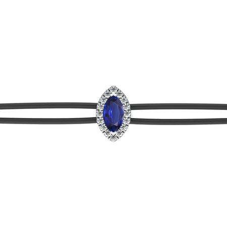 Bracelet cordon saphir entourage diamant Coup de Foudre - 5
