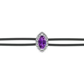 Bracelet cordon améthyste entourage diamant Coup de Foudre - 5