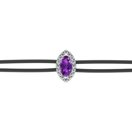 Bracelet cordon améthyste entourage diamant Coup de Foudre - 5