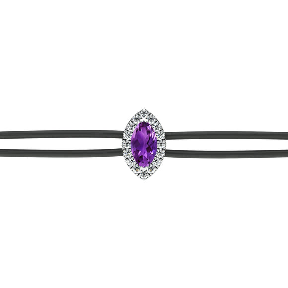 Bracelet cordon améthyste entourage diamant Coup de Foudre - 5