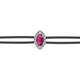 Bracelet cordon tourmaline entourage diamant Coup de Foudre - 5