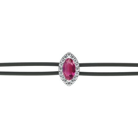 Bracelet cordon tourmaline entourage diamant Coup de Foudre - 5