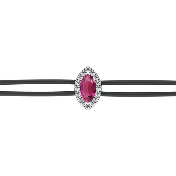 Bracelet cordon tourmaline entourage diamant Coup de Foudre - 5