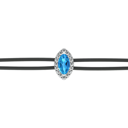 Bracelet cordon topaze entourage diamant Coup de Foudre - 5