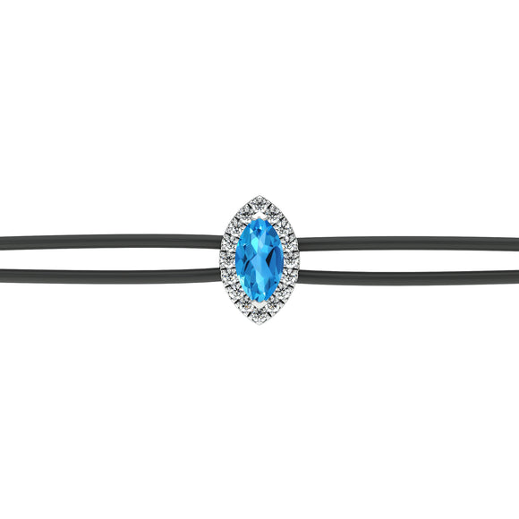 Bracelet cordon topaze entourage diamant Coup de Foudre - 5