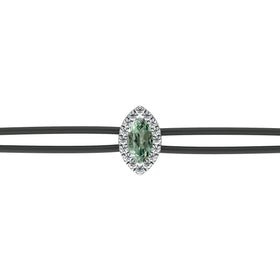 Bracelet cordon saphir vert entourage diamant Coup de Foudre - 5