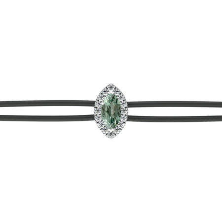 Bracelet cordon saphir vert entourage diamant Coup de Foudre - 5