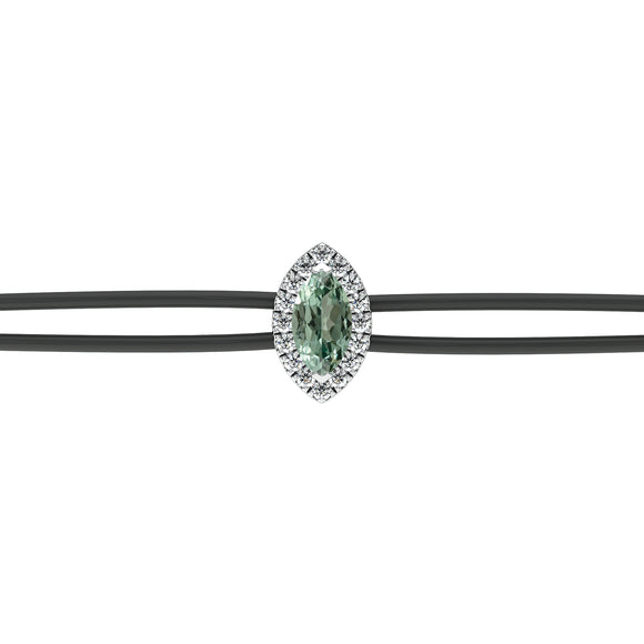 Bracelet cordon saphir vert entourage diamant Coup de Foudre - 5