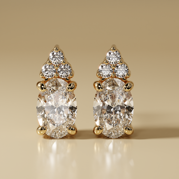 Boucles d'oreilles saphir vert diamant Coucher de Soleil - 5