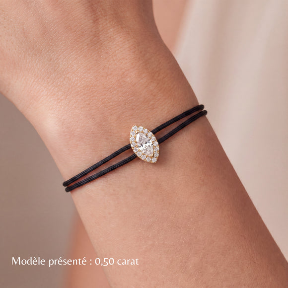 Bracelet cordon émeraude entourage diamant Coup de Foudre - 5