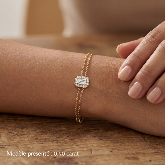 Bracelet aigue-marine entourage diamant Coup de Foudre - 6