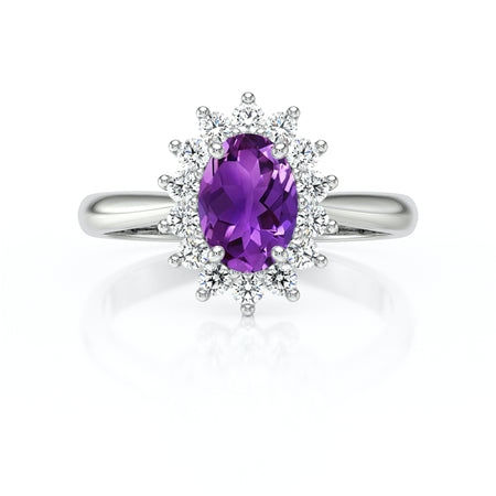 Bague entourage améthyste et diamant Petite Pompadour