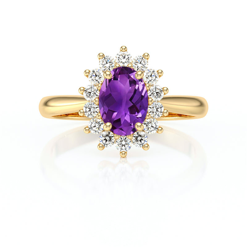 Bague entourage améthyste et diamant Petite Pompadour