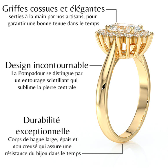 Bague entourage saphir et diamant Petite Pompadour